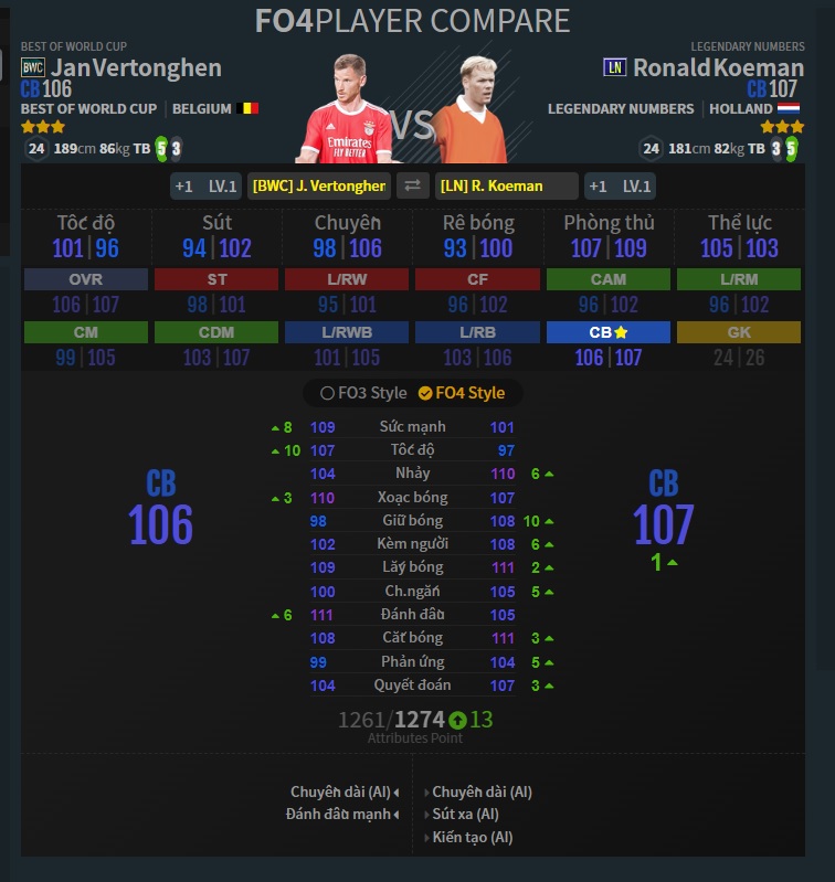 LCB-RCB: J. Vertoghen BWC -R. Koeman LN
