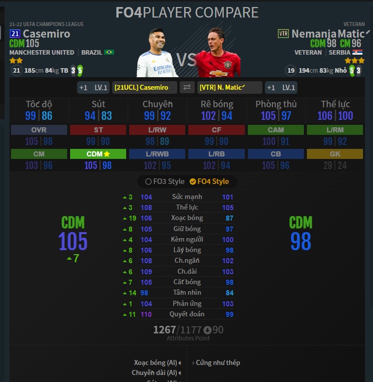 LDM-RDM: N. Matic VTR & Casemiro 21UCL