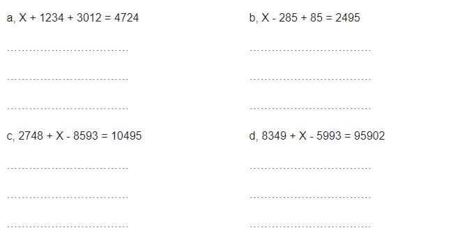 Dạng 2 toán 4 phần tìm x phức tạp hơn một chút với biểu thức