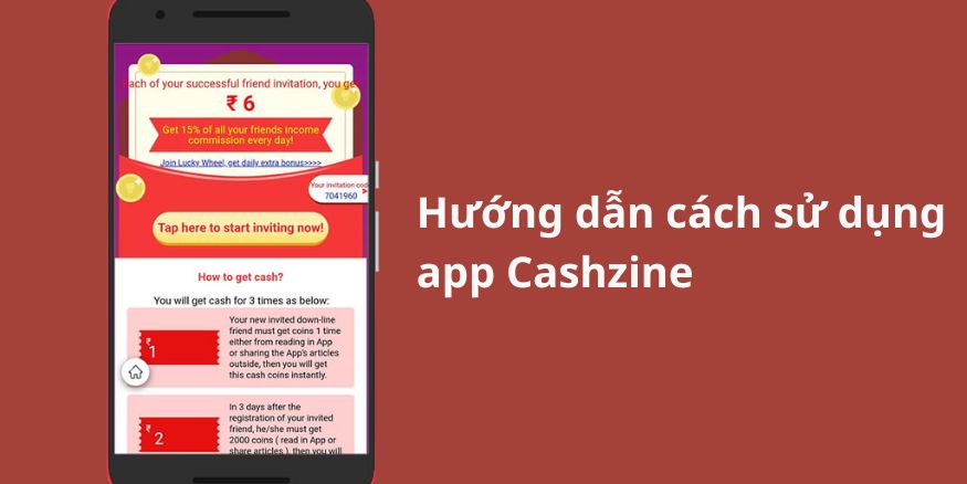 Cách sử dụng App Cashzine